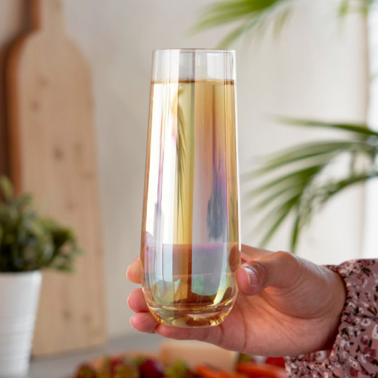 Twine Living® Luster Stemless Champagne Flute, set of 2 5