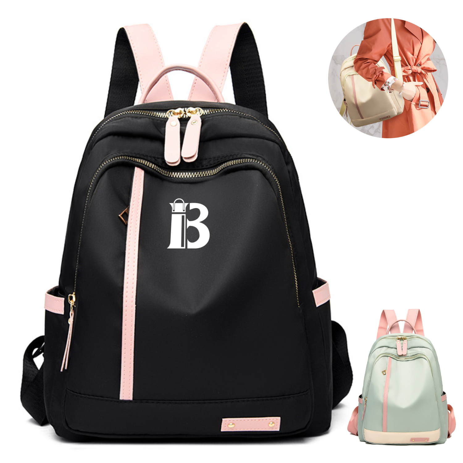 Women Waterproof Nylon Travel Backpack 3
