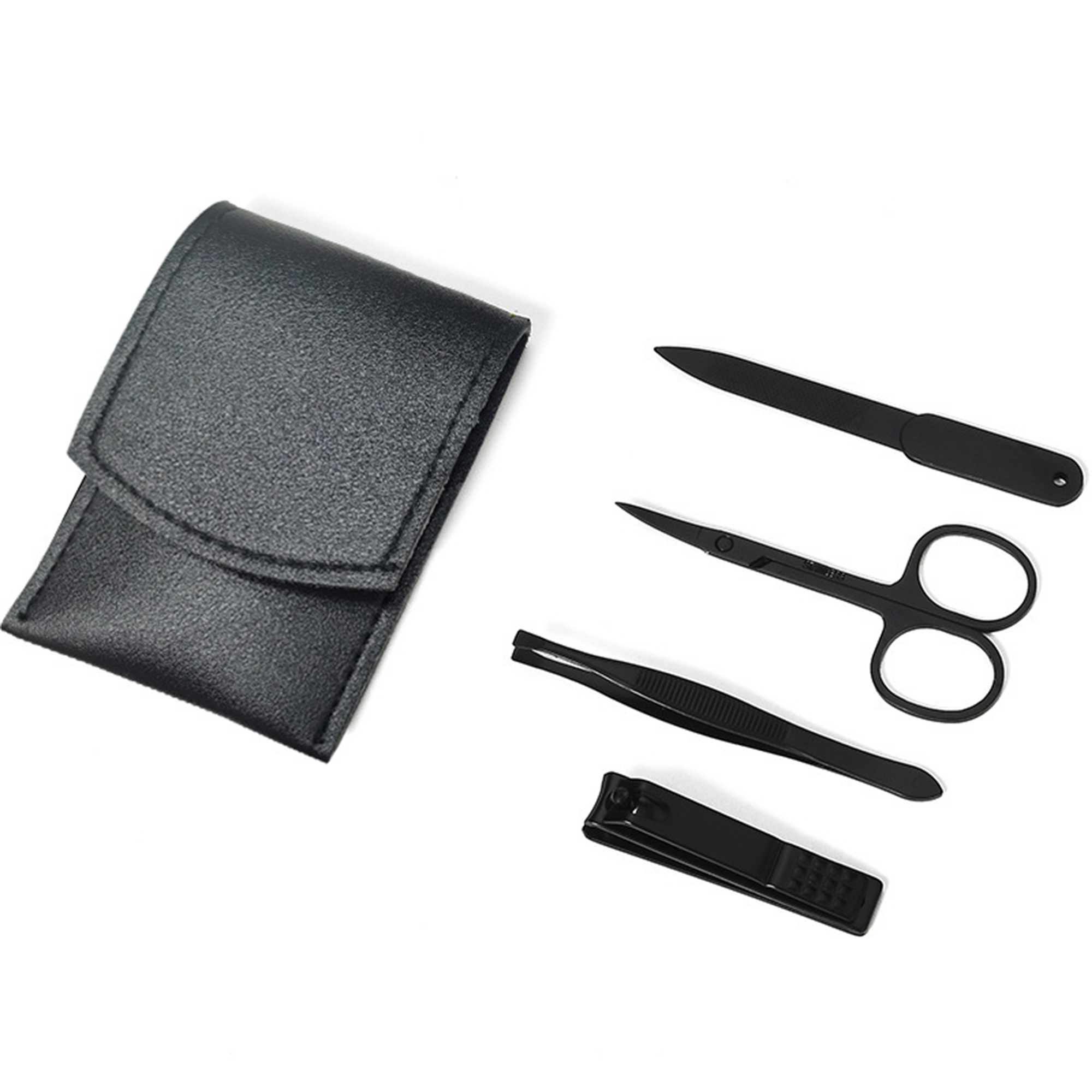 Stainless Steel Nail Care Kit In Leather Case 4" x 3" 3