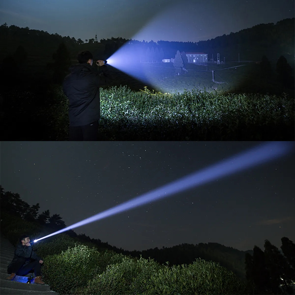 LED Outdoor Zoomable Tactical Rechargeable Flashlight Torch 6