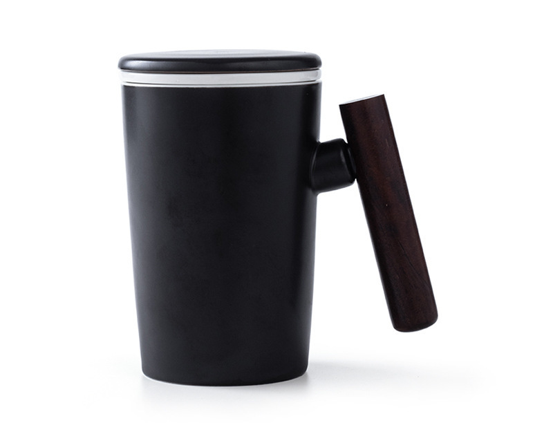 Wooden Handle Creative Water Cup with Lid 4