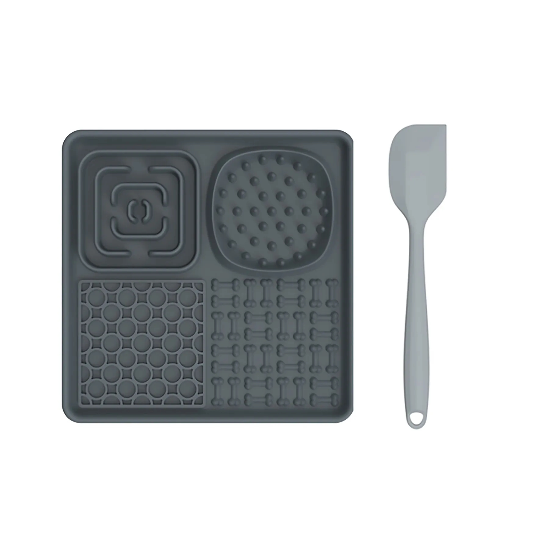 Silicone Square Pet Licking Pad With Scraper 2