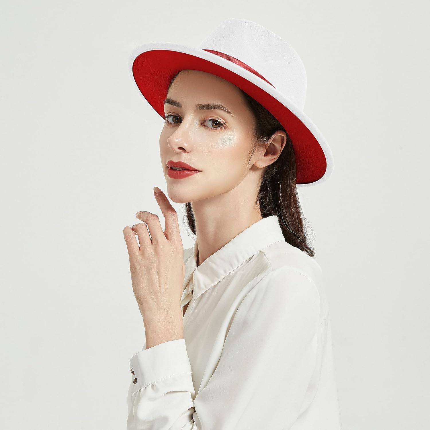 Wide Brim Fedora Hats for Women Men 7