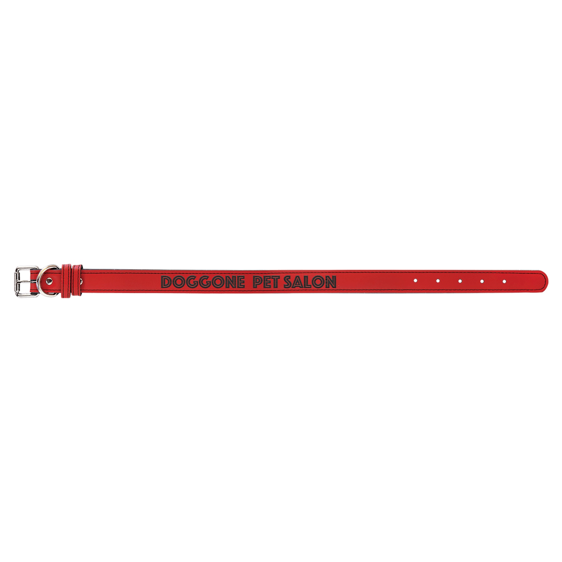 23" x 1" Red Leatherette Dog Collar 1