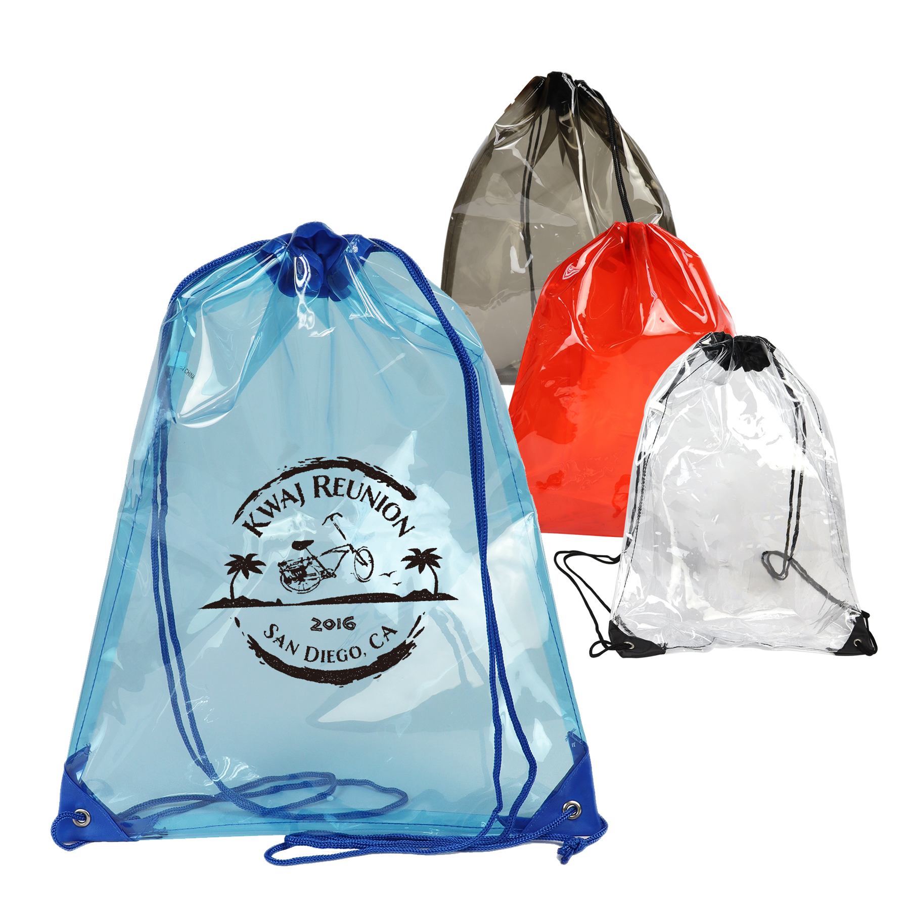 Clear Reinforced Corners Drawstring Backpack 9
