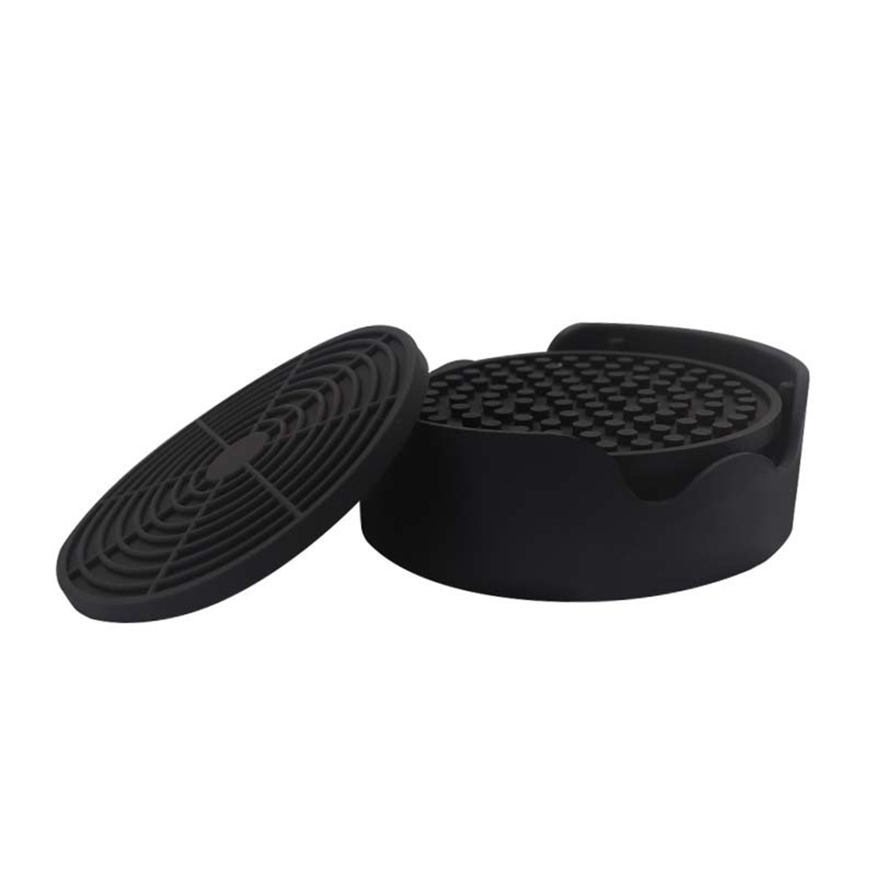 6 Pieces Silicone Coaster With Holder 3