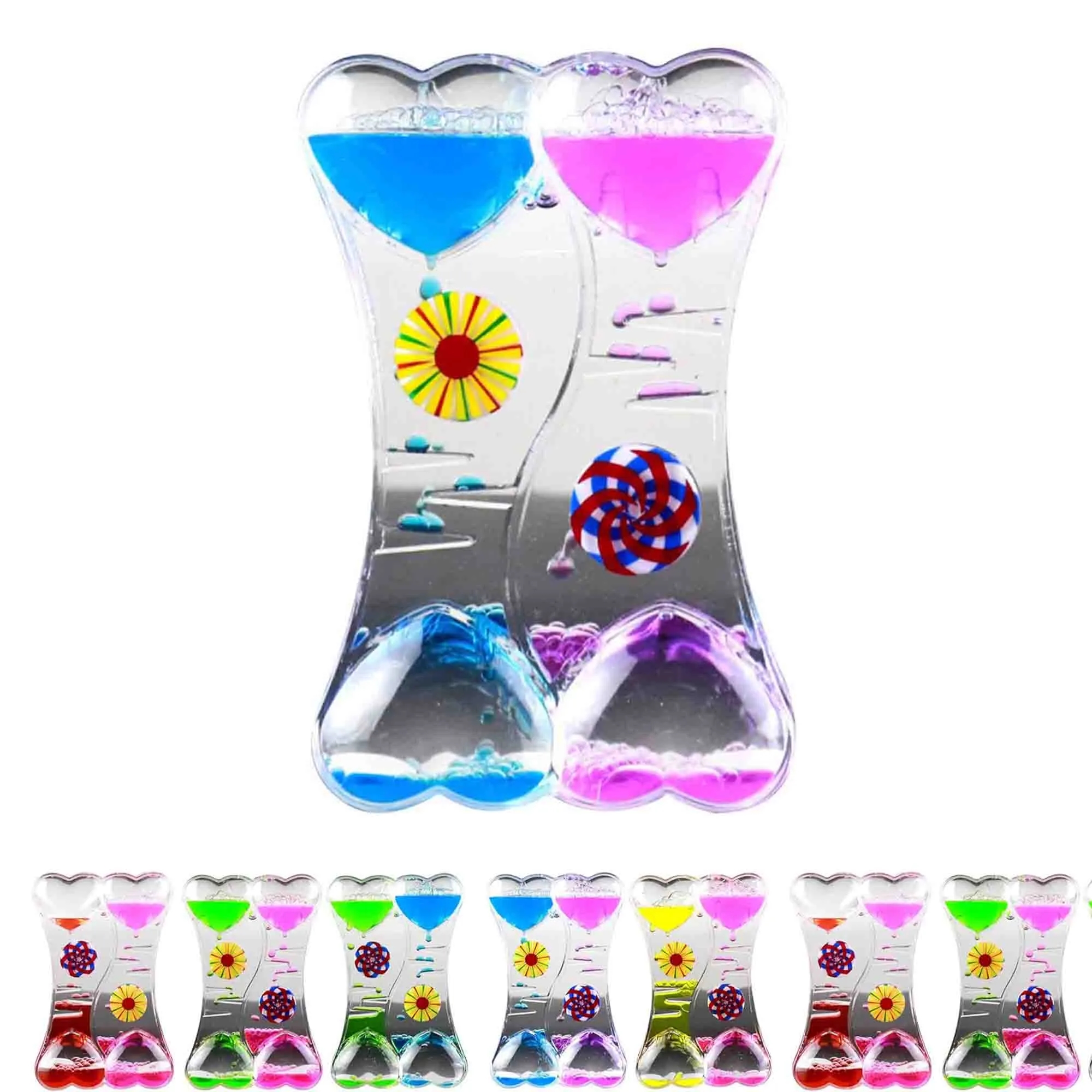 Double Heart Oil Hourglass Liquid Motion