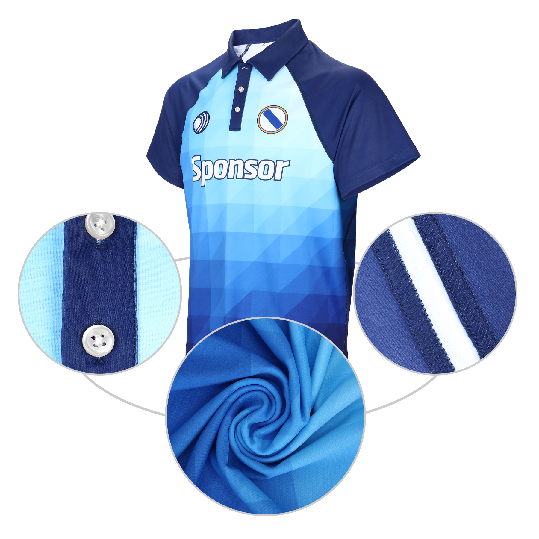 Custom Full Color Dye Sublimation Performance Short Sleeve Polo Shirt 5