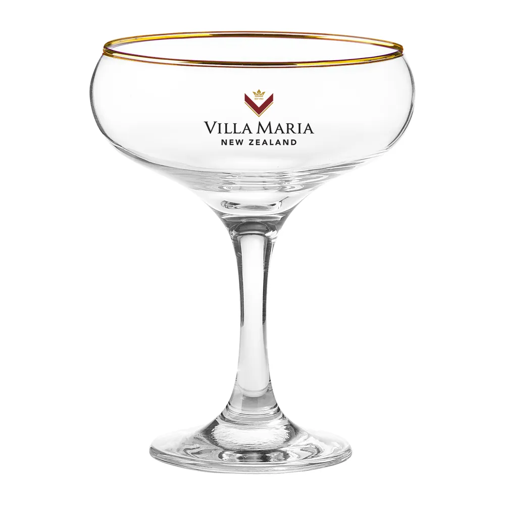 Gold Rimmed Cocktail Coupe Glass 2