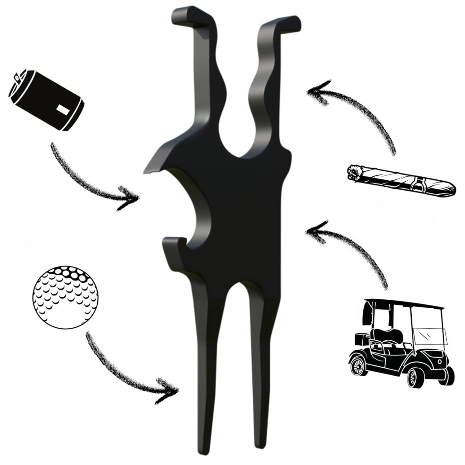 Magnetic Golf Divot Tool & Cigar Holder 2