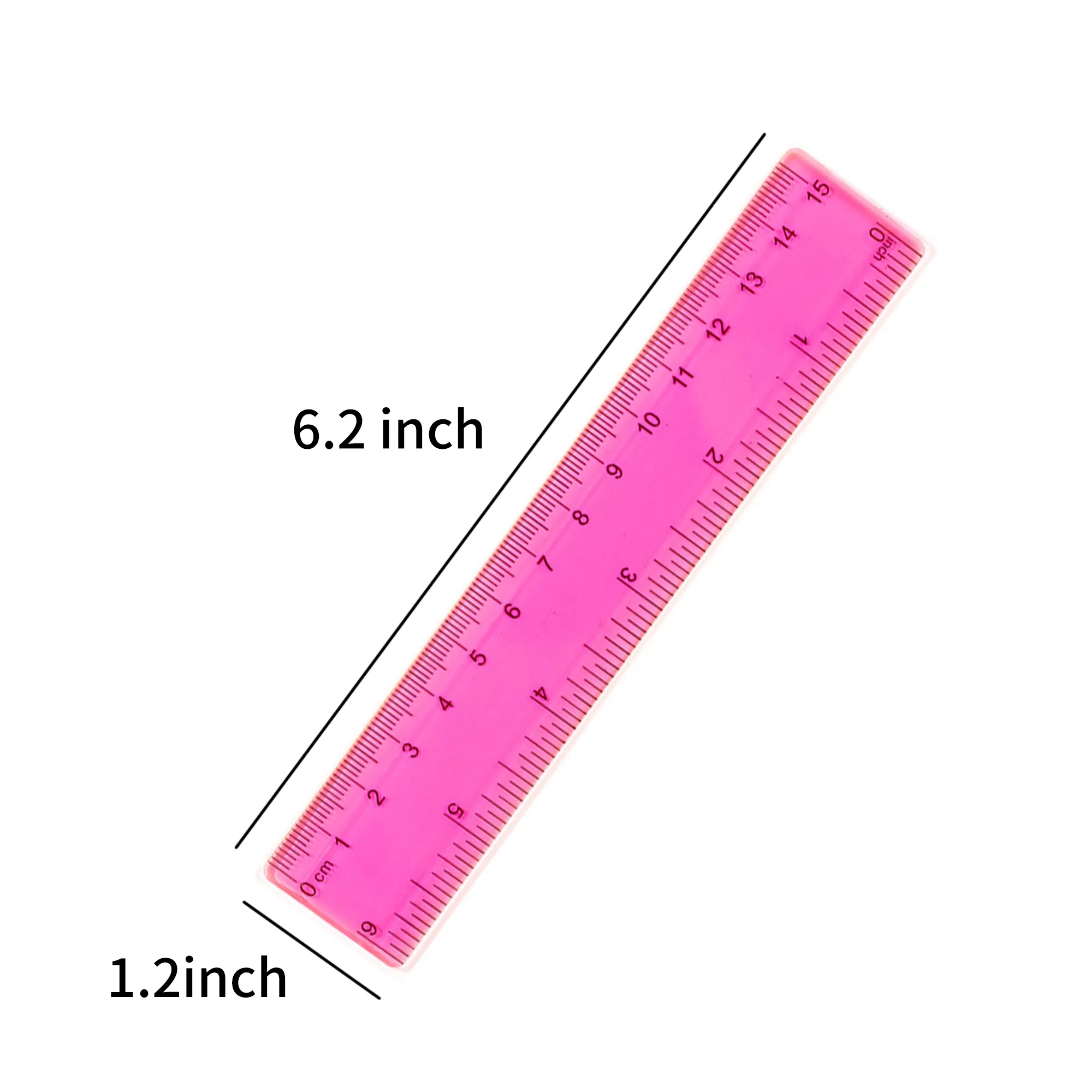 Multi-Color Plastic Ruler Set with Measurements 11