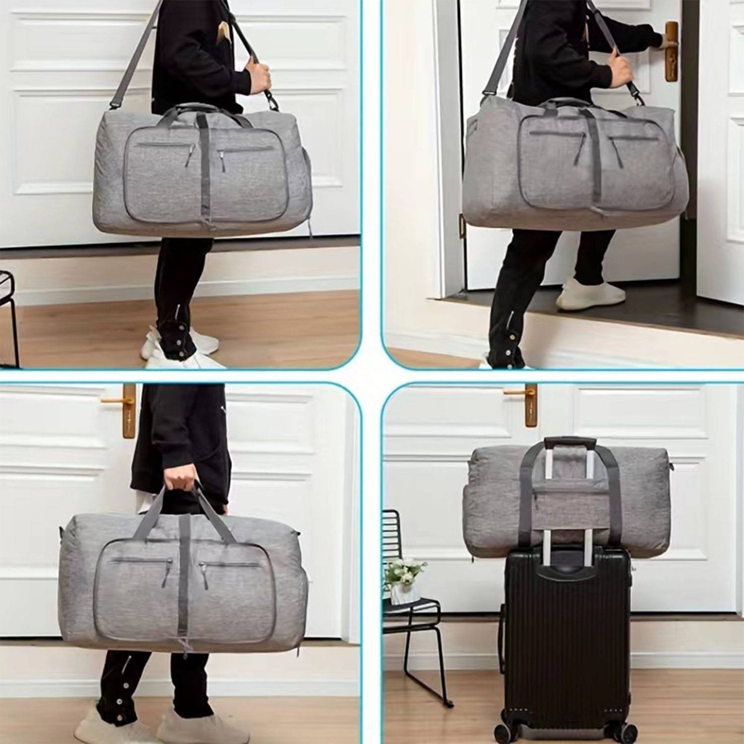 Portable foldable luggage bag 1