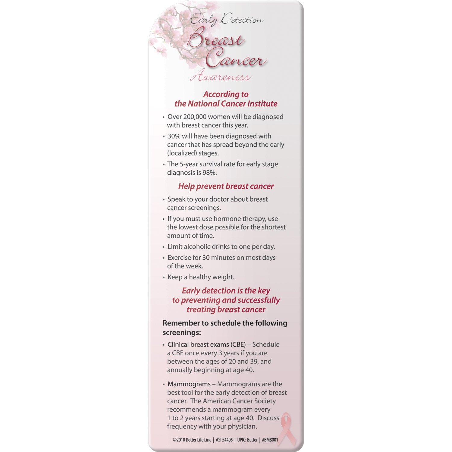 Bookmark - Breast Cancer Awareness: Early Detection 2