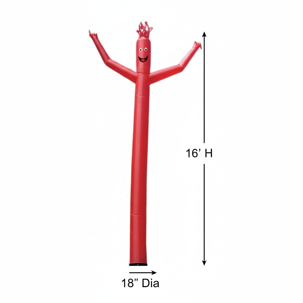 16'H Wacky Man™ Single-Leg Inflatable Dancer, Yellow (PMS 116) 3