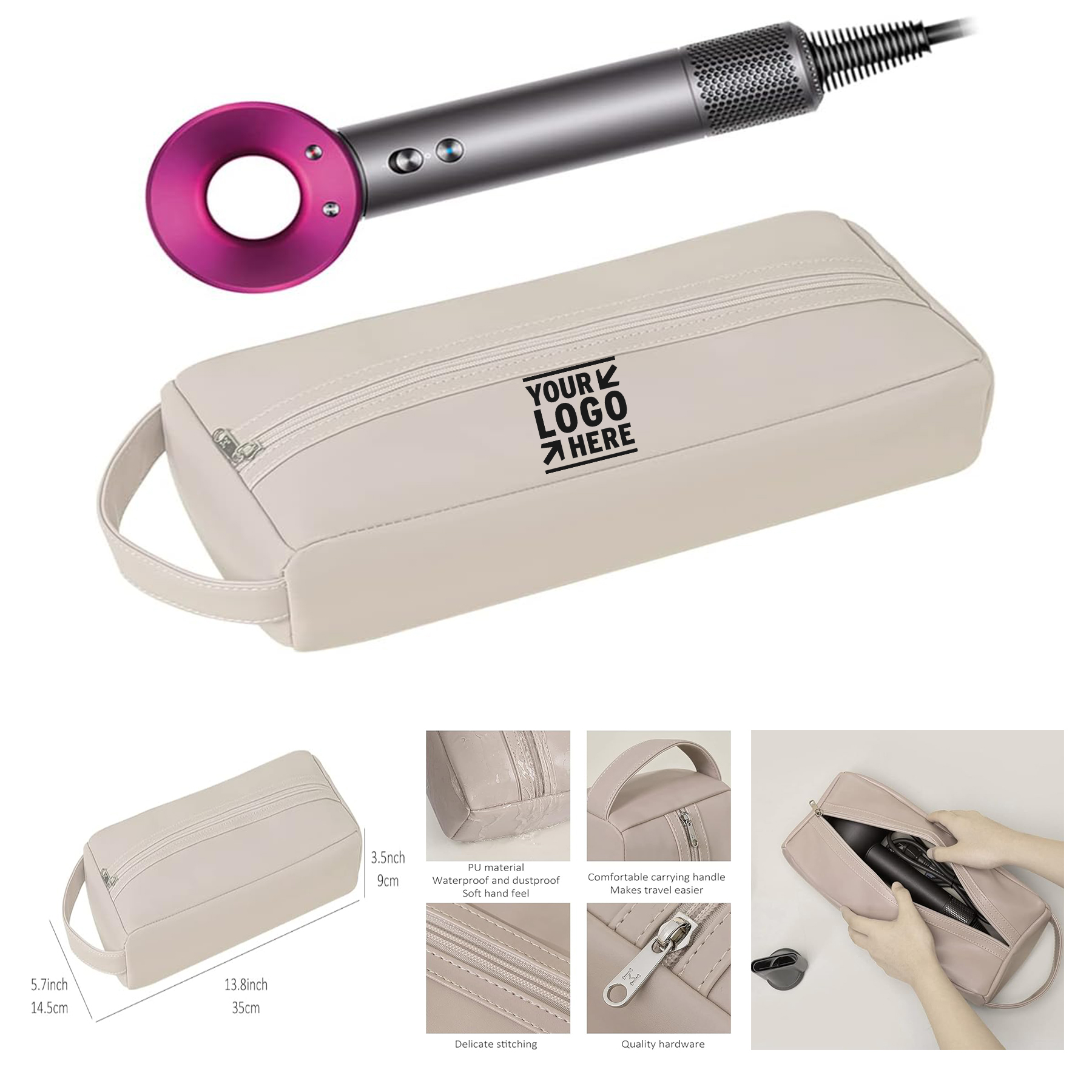 Dyson Airwrap Styler Air Styling Accessories Large Travel PU Storage Bag Hair Dryer Case Organizer