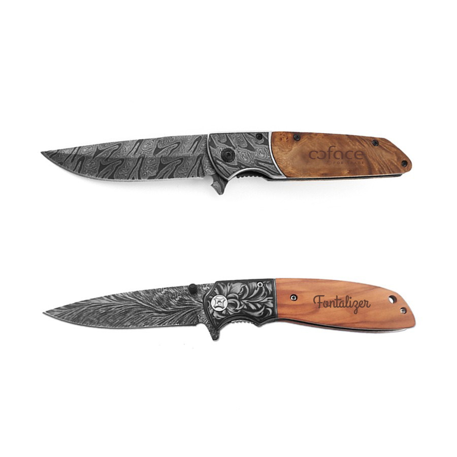 ApexBlade - Olive Wood Folding Pocket Knife With Stainless Steel Blade Antique Full Color Optional 9