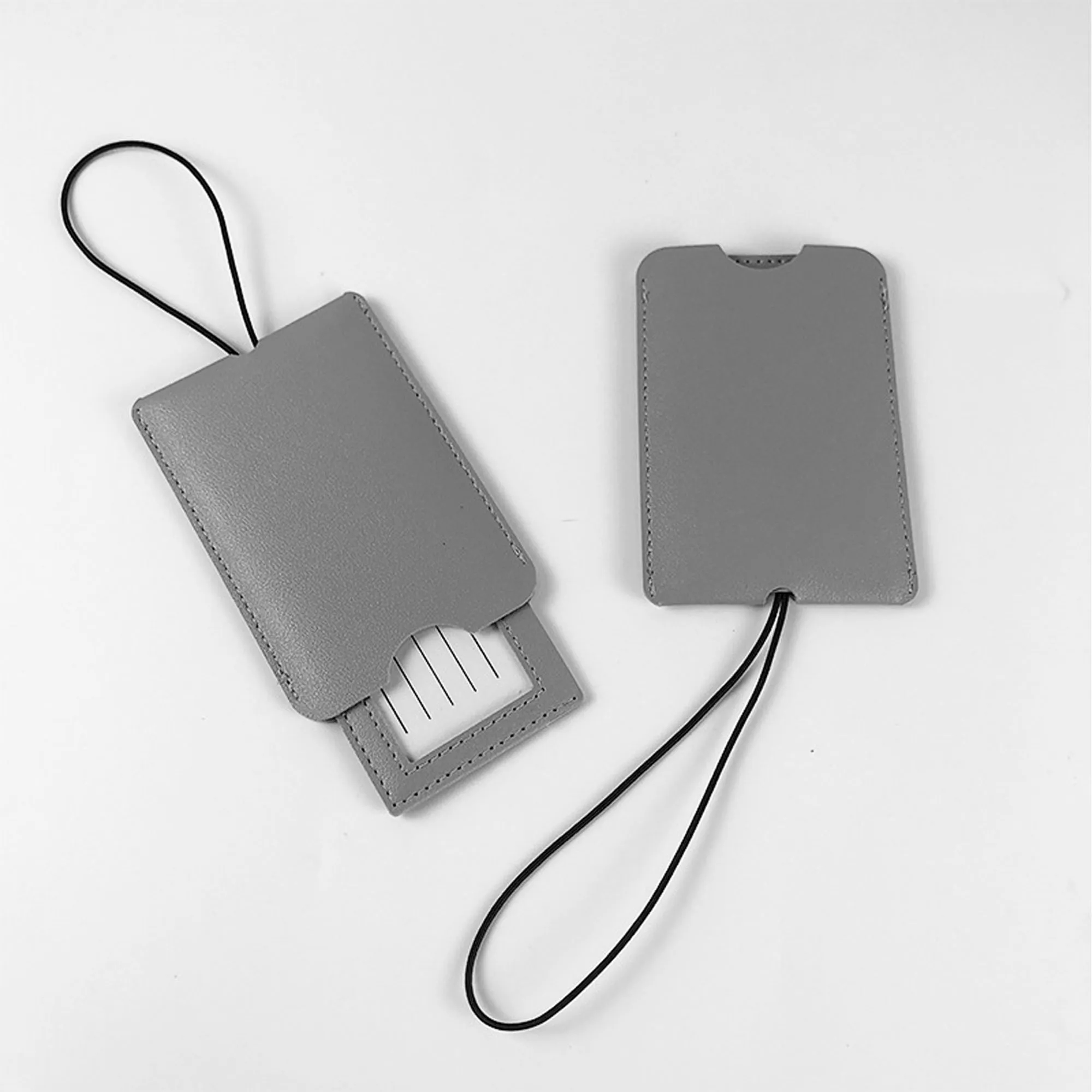 PU Leather Luggage Tag with Loop Strap 2