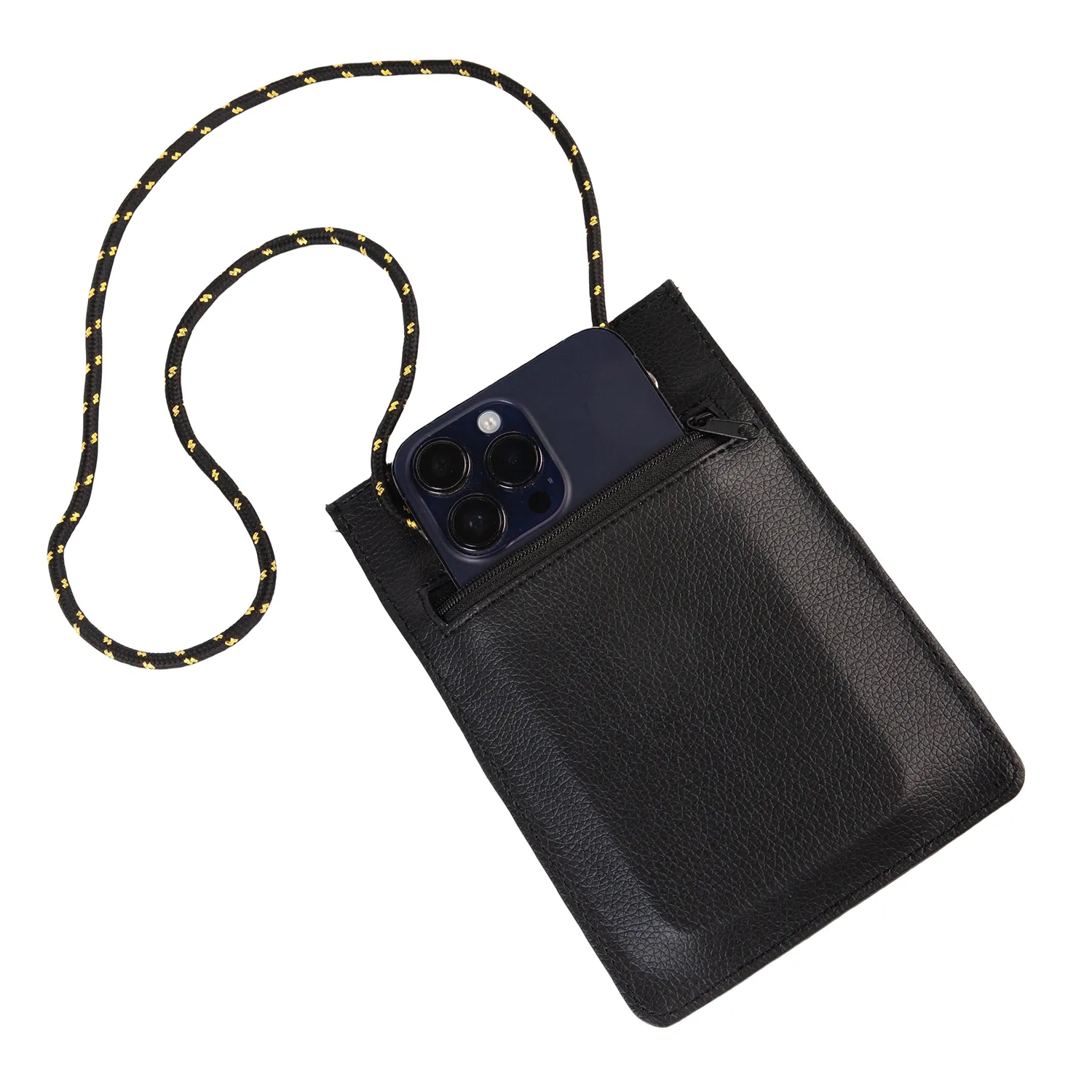 Black Rectangular Shoulder Bag with Strap 4