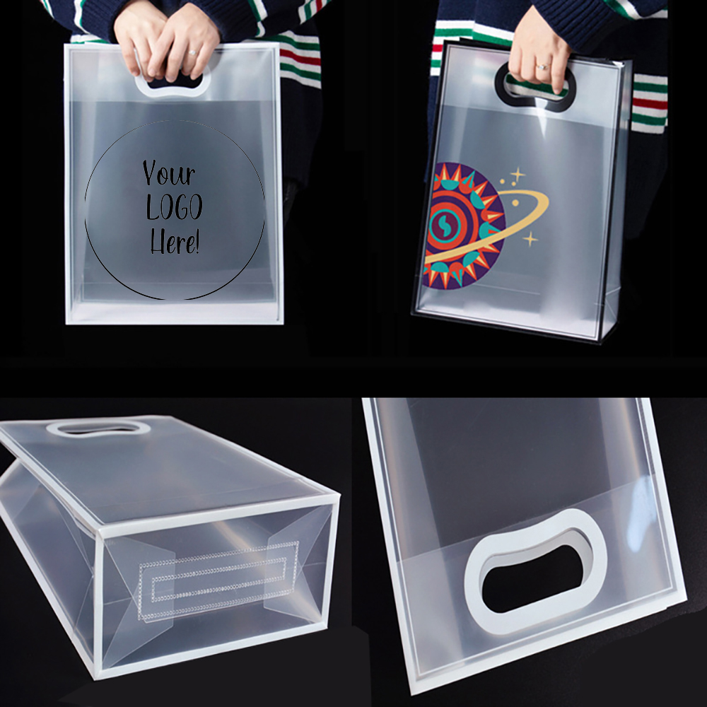 Handle Clear Reusable Birthday Gift Bag ( 7.09" L x 3.15"W x 10.24" H ) 2