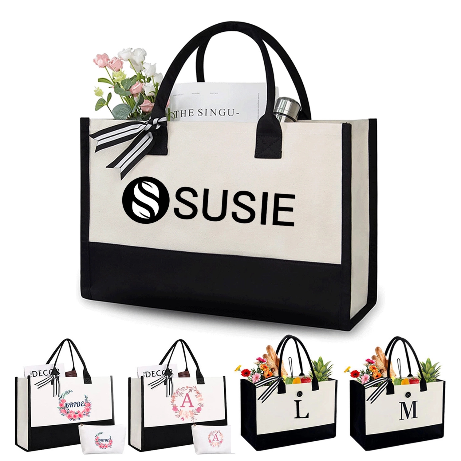 Canvas Beach Tote Traveling Outdoors Bag 1