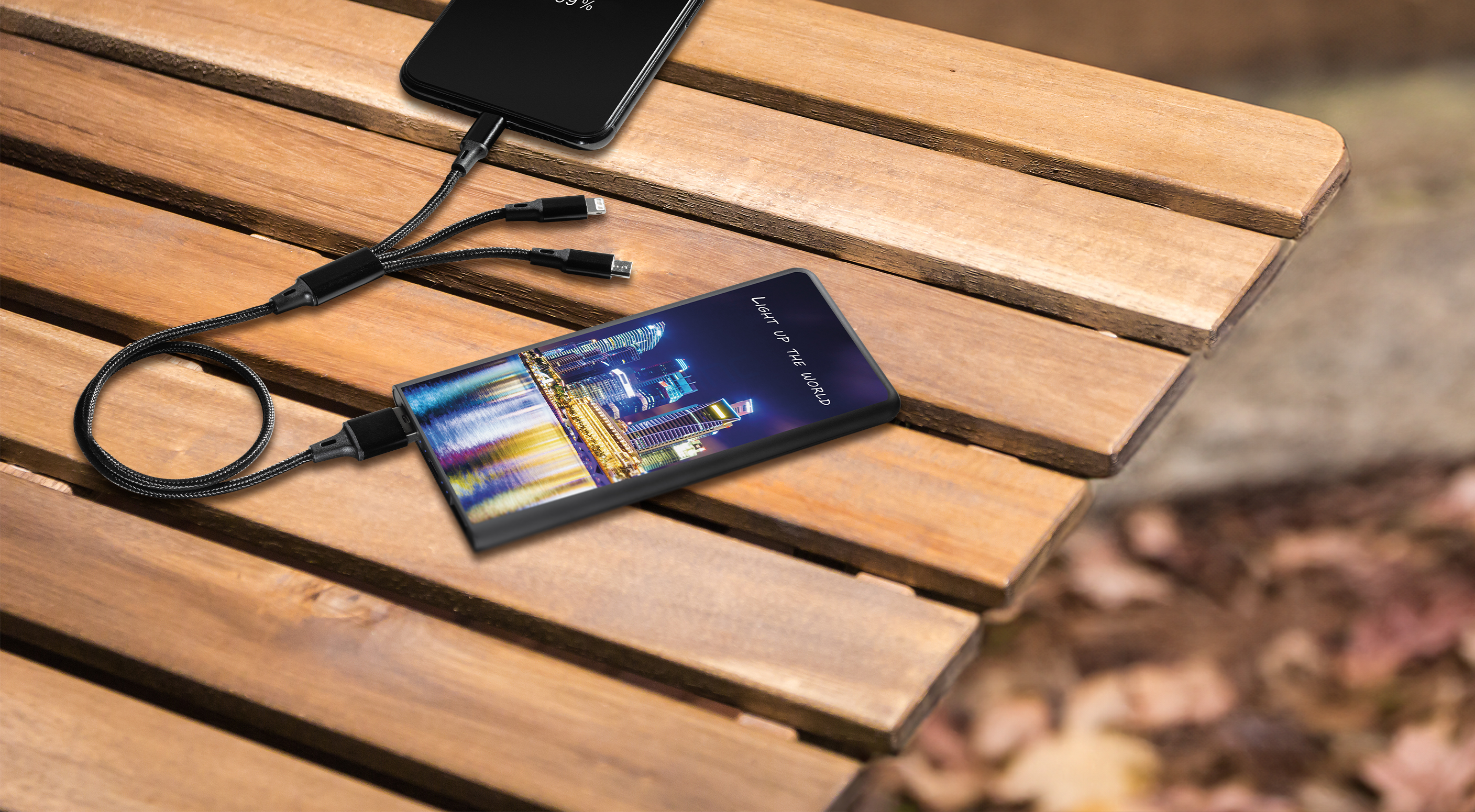 SCX Innovative Design™ Full-Color Illuminated Power Bank Slim 5000 mAh 13