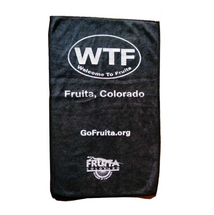 Black Micro Fiber Rally Towel With One Side Screen Imprint 11"*18" 2