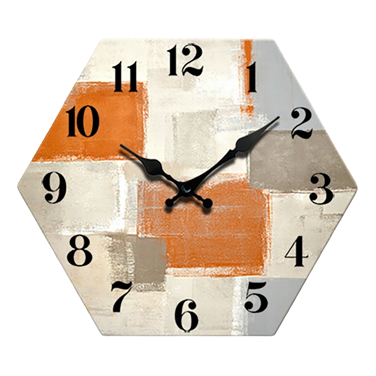 Hexagonal High-Density Fiberboard Wall Clock 10