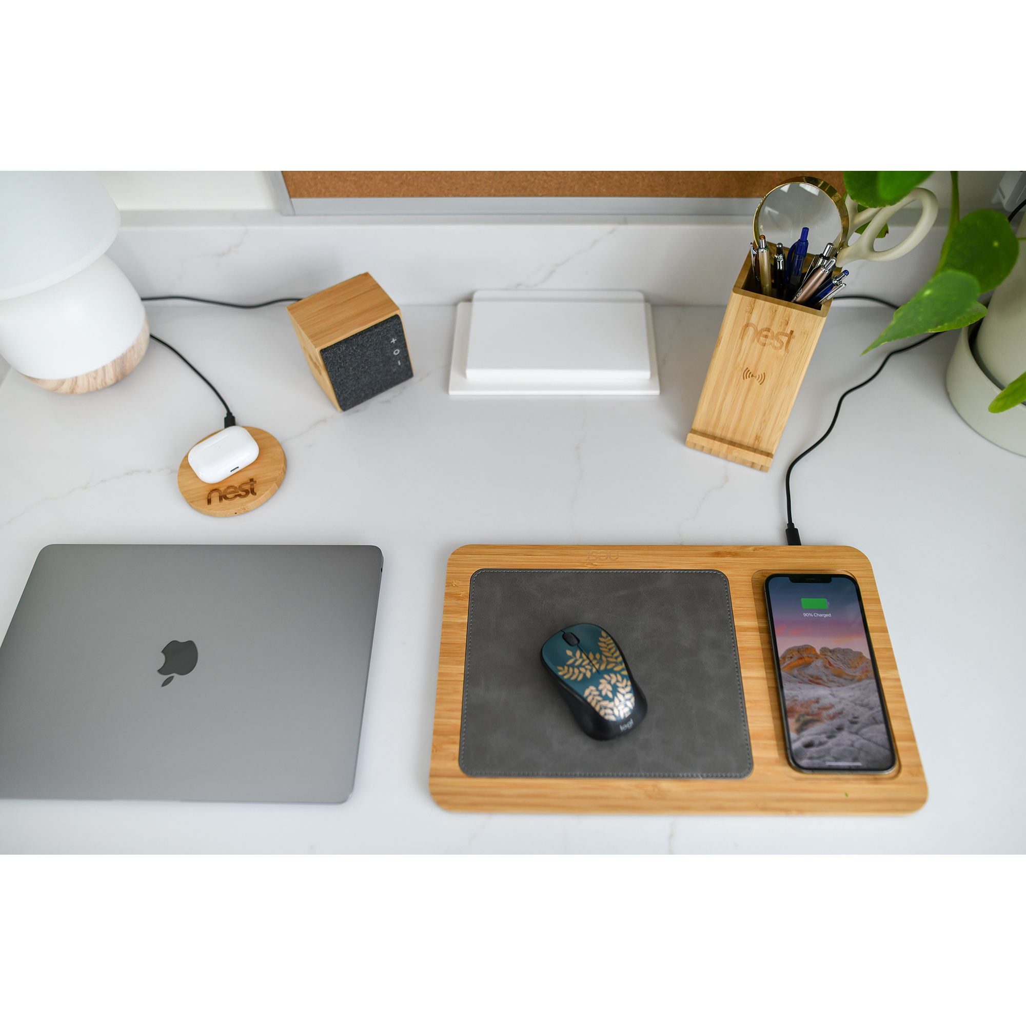 Auden Bamboo Wireless Charging Mouse Pad 5
