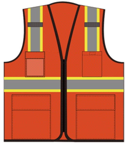 Safety Brite SB-43Z Class 2 Multi-Pocket Two-Tone Trim Mesh Vest 1