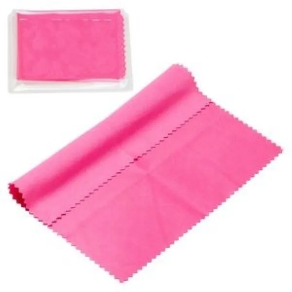 6" x 6" 220GSM Microfiber Cleaning Cloth in Clear PVC Case 22