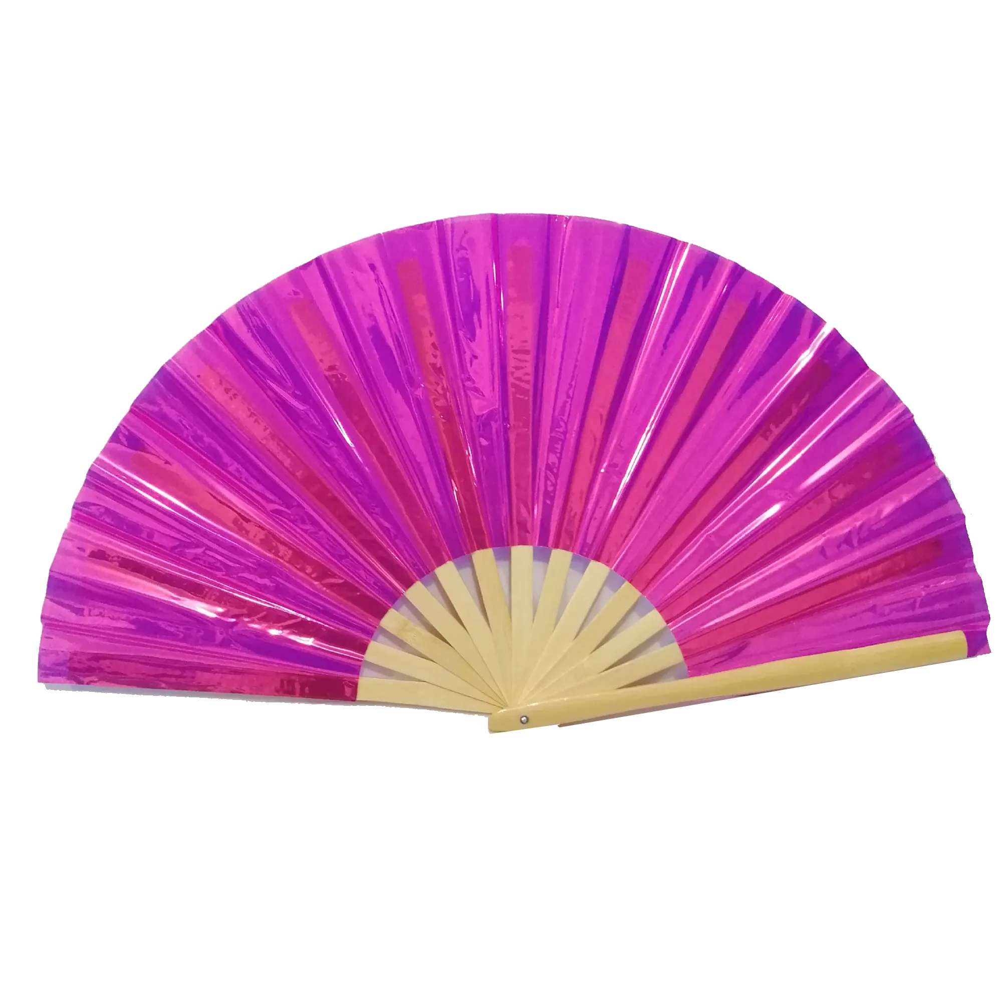 PCV Laser Film Large Bamboo Fan 14