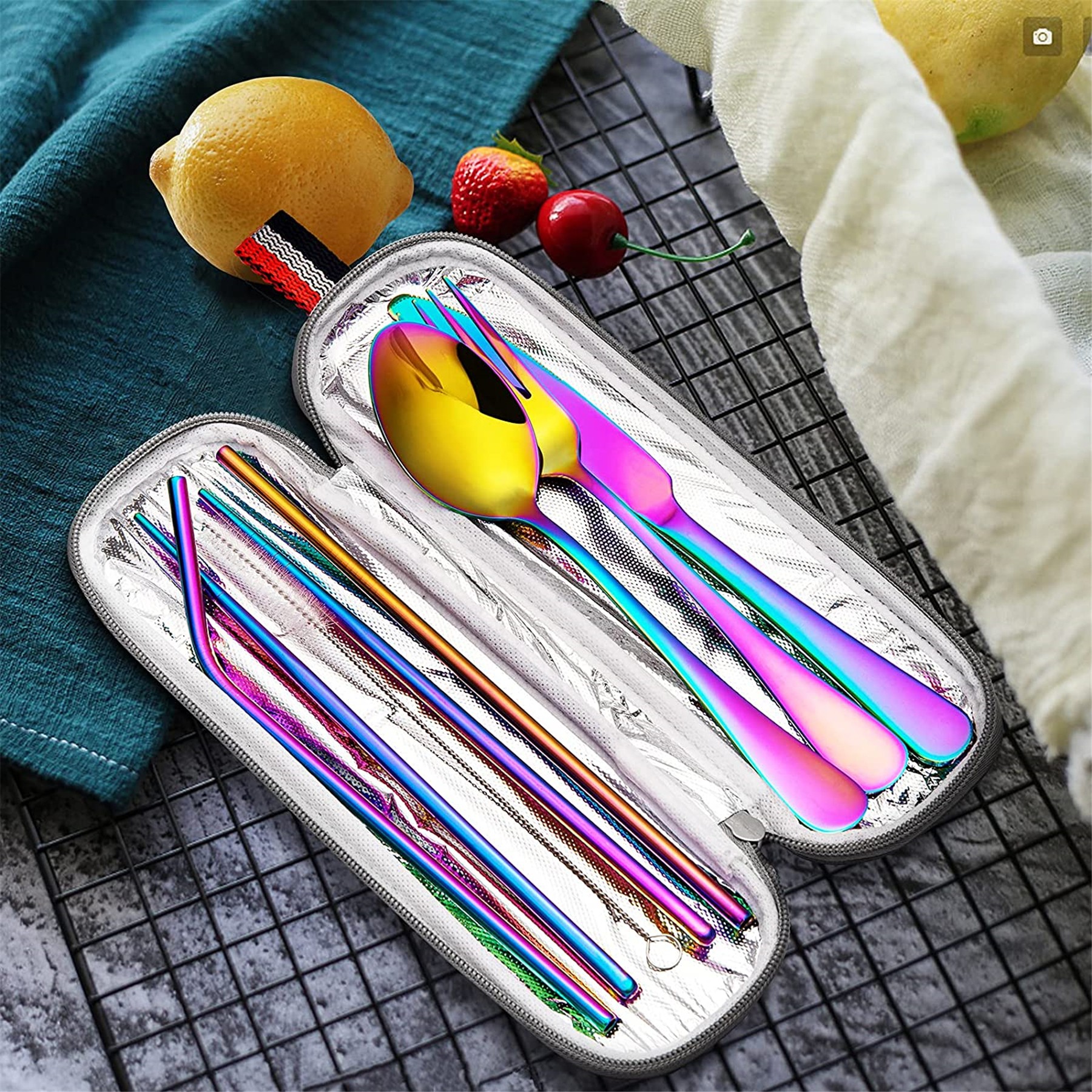 7 Piece Outdoor Tableware Reusable Utensils Set 5