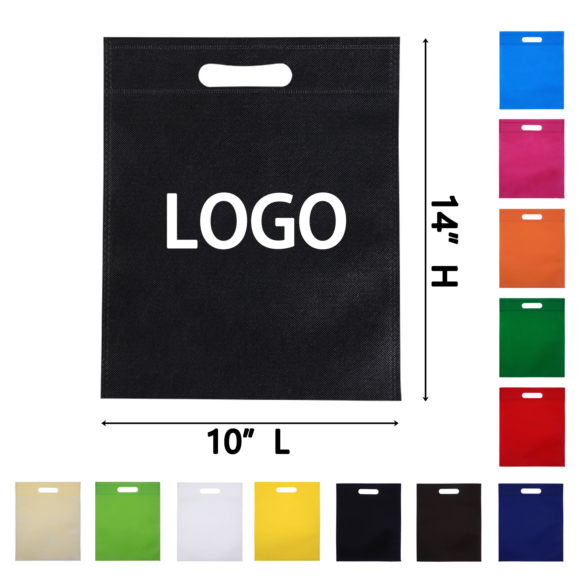 MOQ50 Die Cut Non-Woven Bag 10"L x 14"H 2