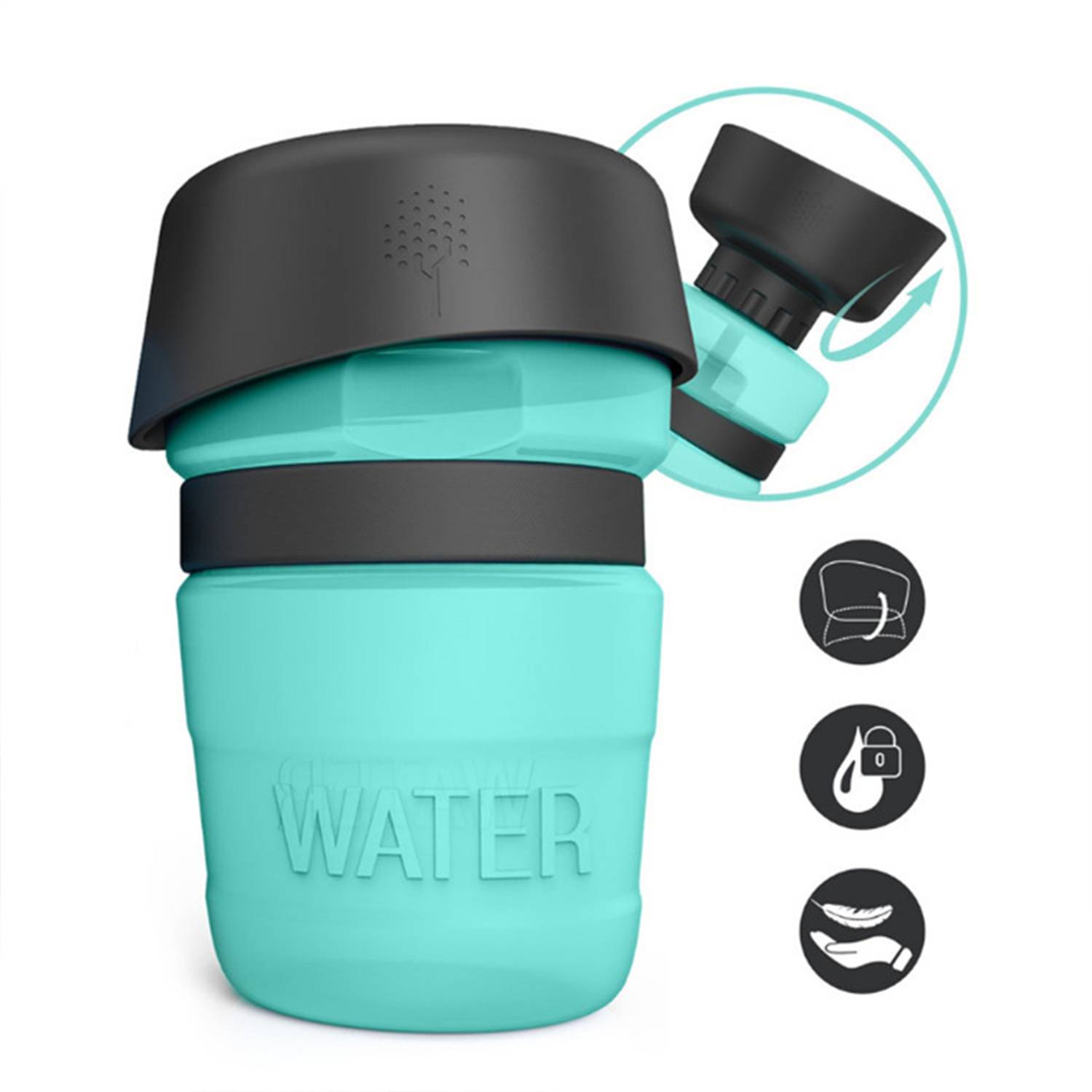 18oz Dog Travel Water Bottle – Leakproof Dispenser with Bowl 7