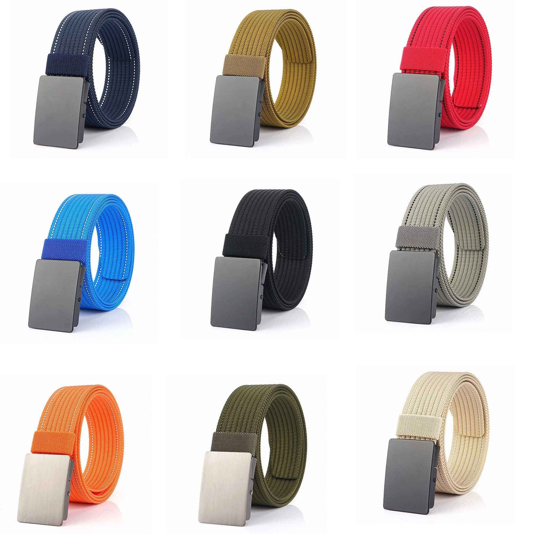 Men's Casual Adjustable Web Belts With Metal Buckle 5