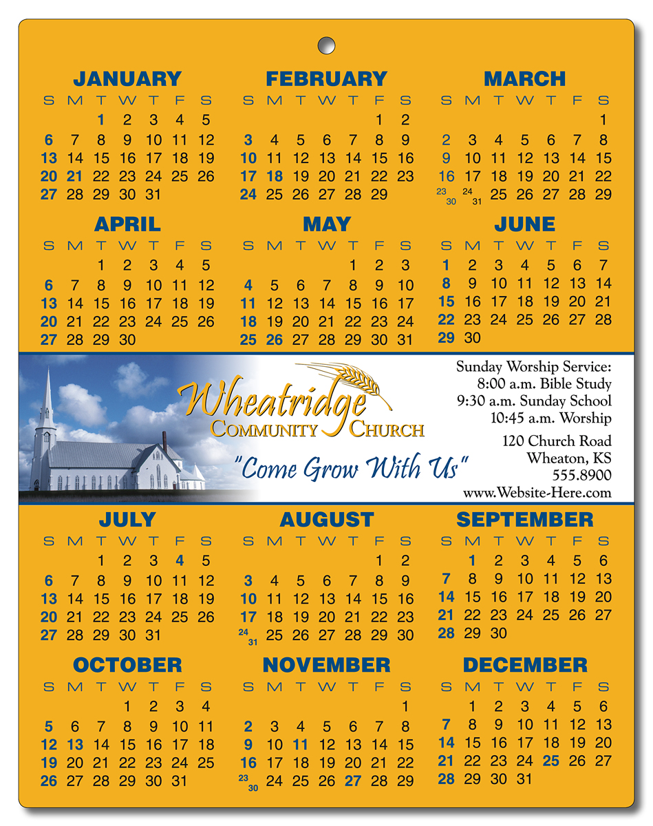 Religious Laminated Calendar Card - 8.5x11 3