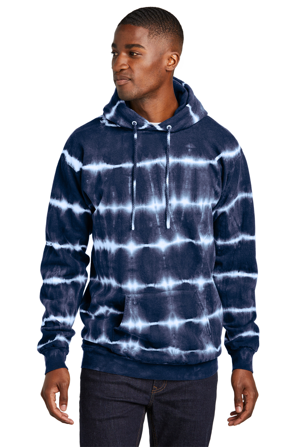 Port & Co Allover Stripe Tie-Dye Fleece PC143 24