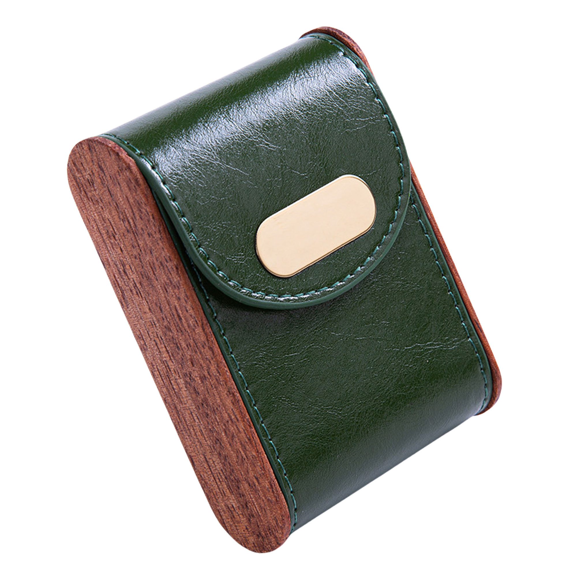 Vintage Retro Wooden Cigarette Case with Metal Accent 3