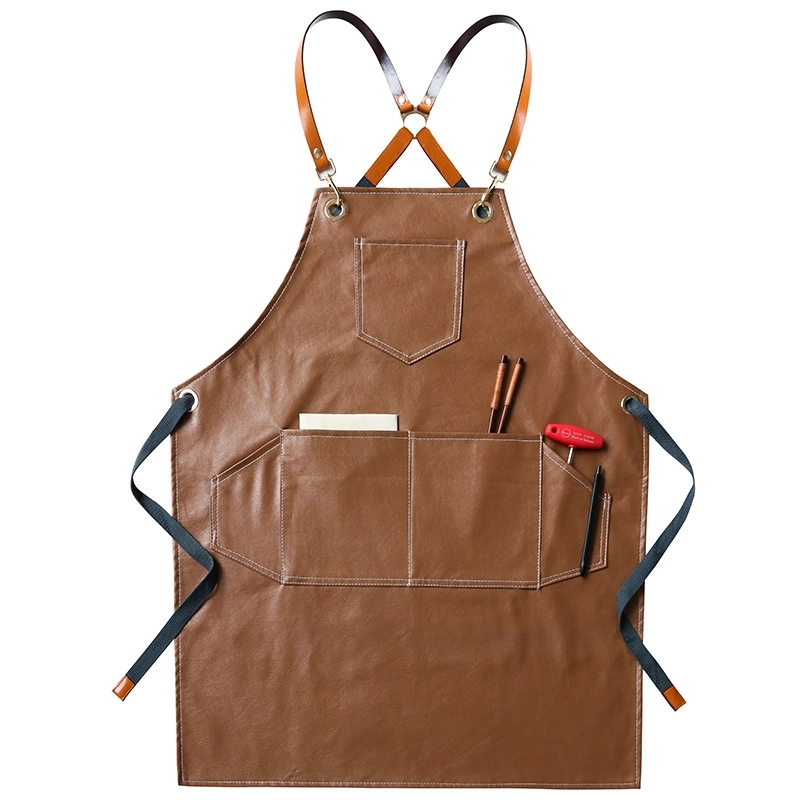 Custom PU Kitchen Apron with Large Pockets 3