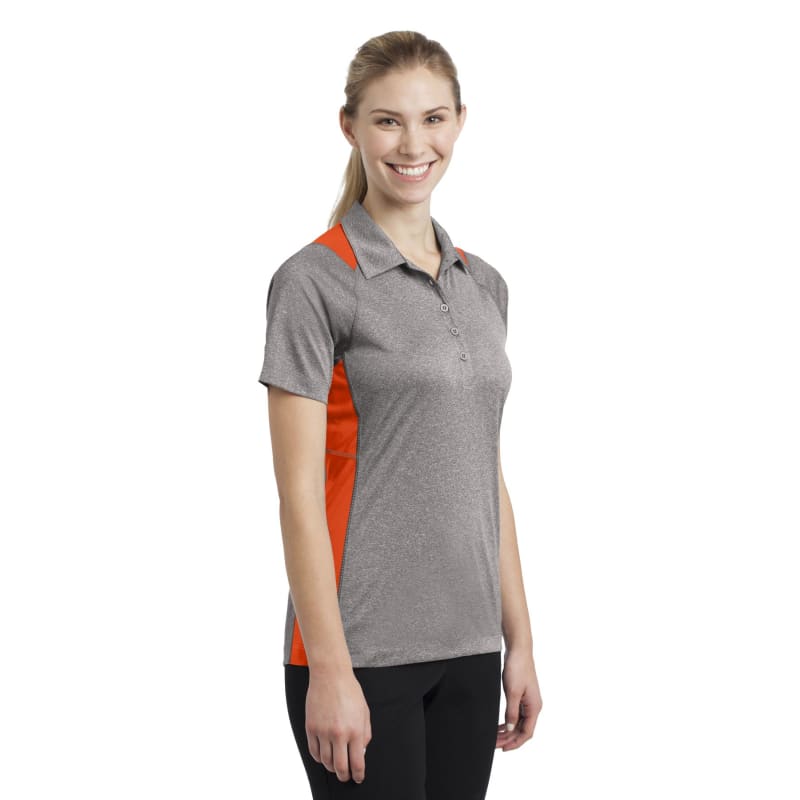 Sport-Tek Women's Heather Colorblock Contender Polo. 8