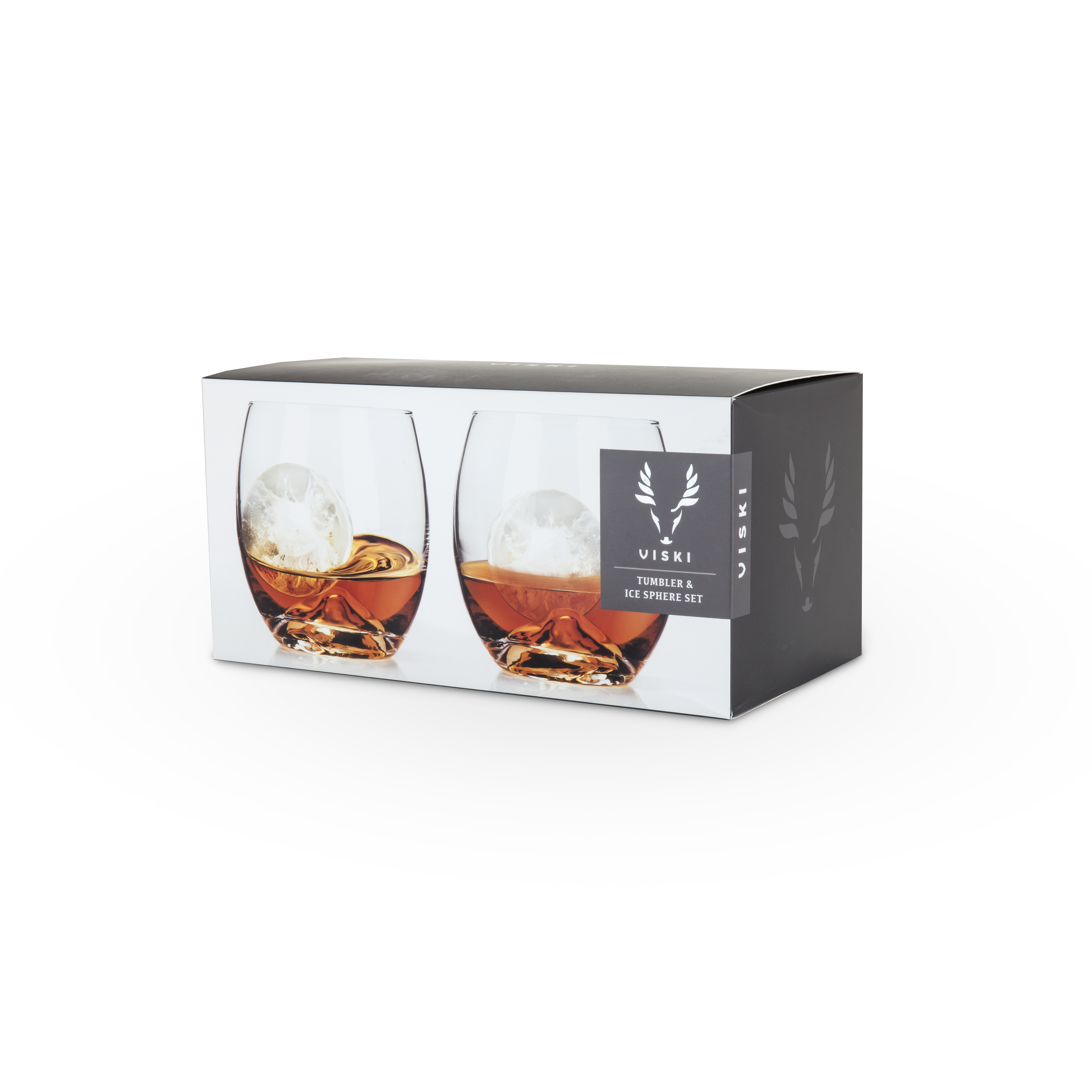 Viski® Glacier Rocks® 4-Piece Ice Ball Mold and Tumbler Set 4