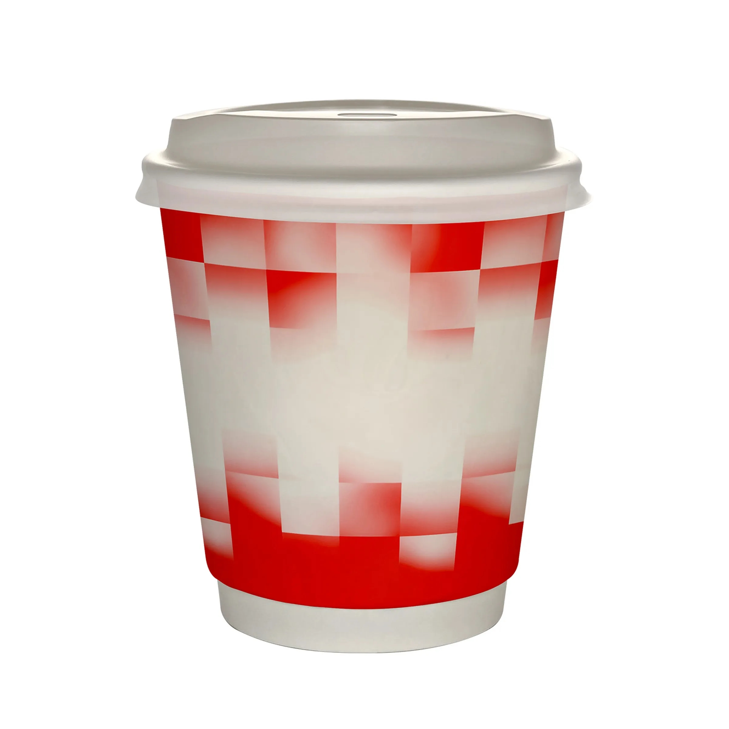 10 oz Full Color Shaded Checkers Insulated Paper Cup With Li 15