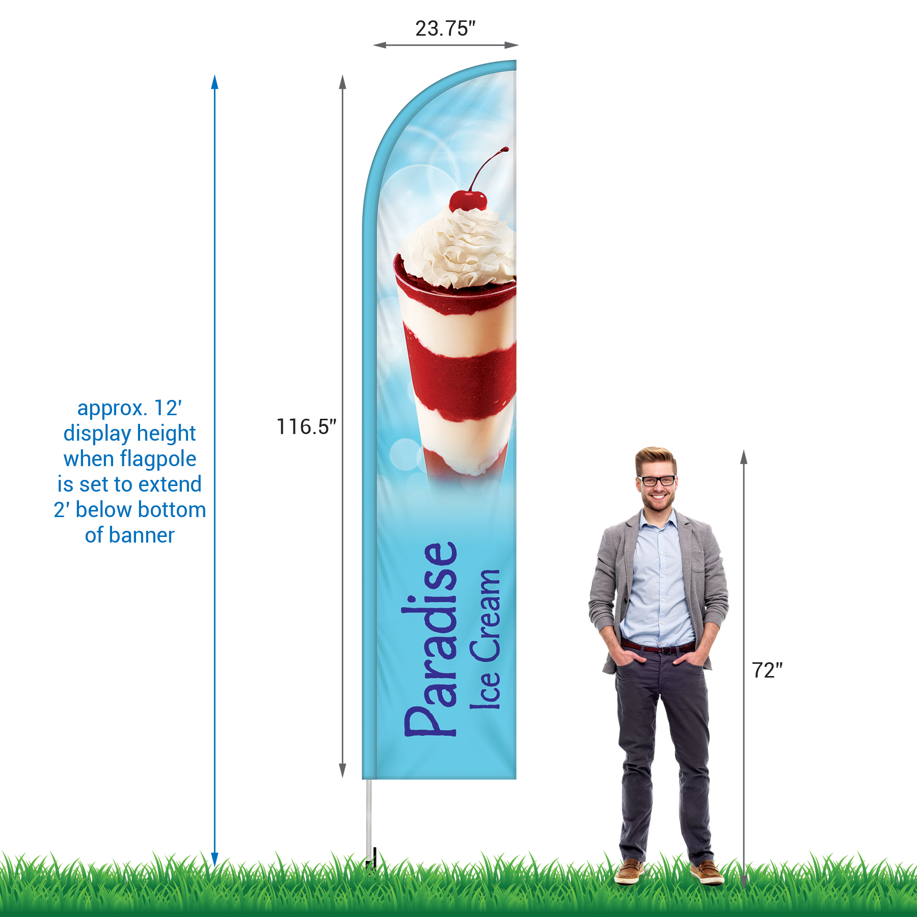 10' Double Sided Portable Half Drop Banner w/ Hardware Set 6