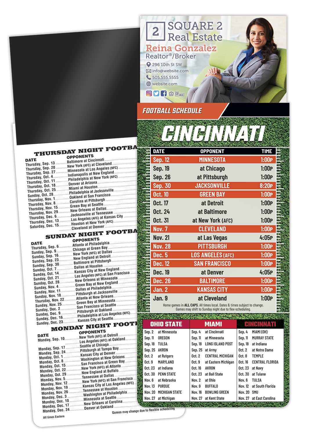 Magna-Card Business Card Magnet Football Schedules (3.5x9) 1
