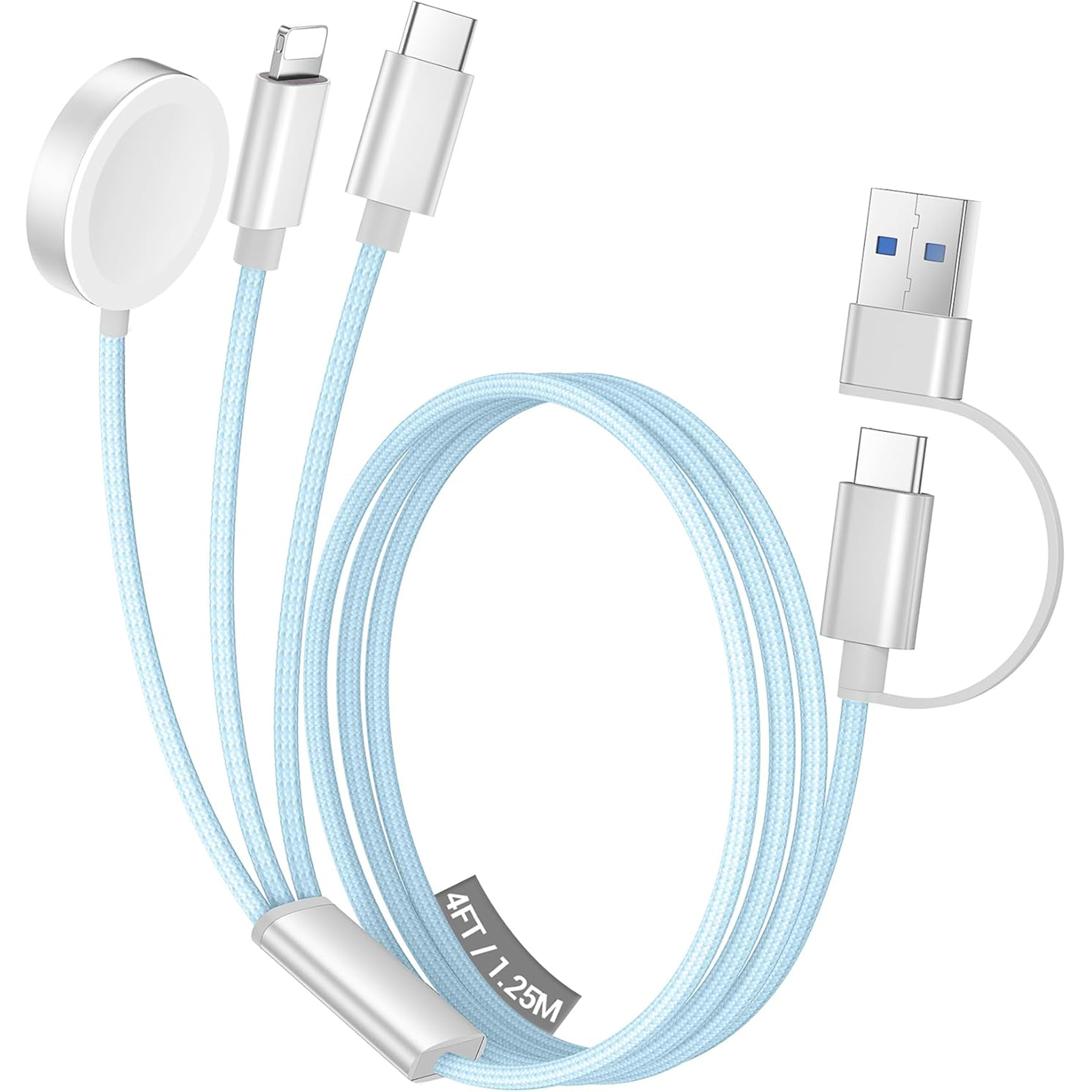 3 in 2 USB C Cable Multi Charging Cable Cord 12