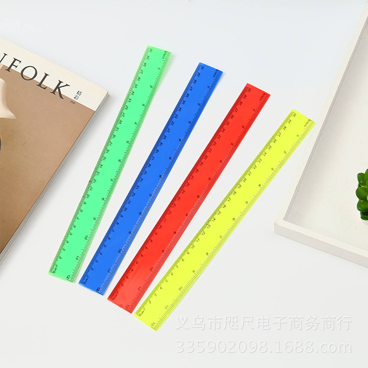 4 pieces of colored long rulers 3