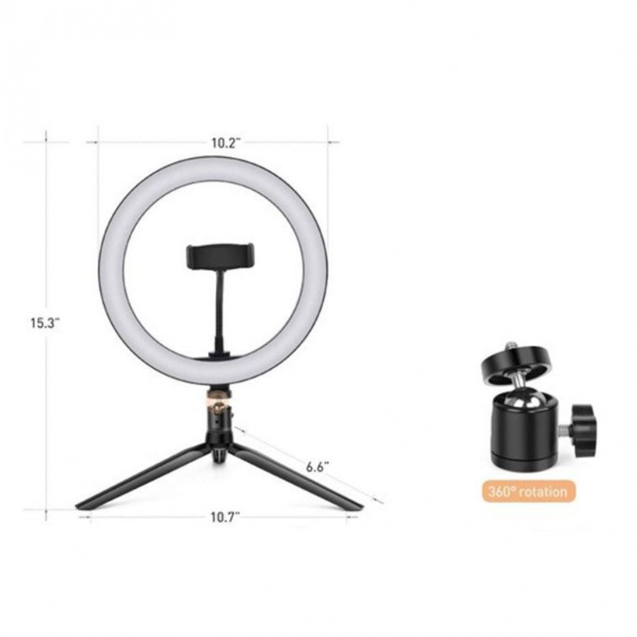 10" Selfie Ring Light with Tripod Stand & Phone Holder for Live Streaming, Video & Photos 6