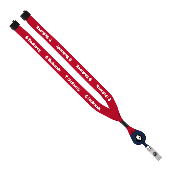 3/4" Polyester Lanyard with Metal Crimp & Retractable Badge Reel 295