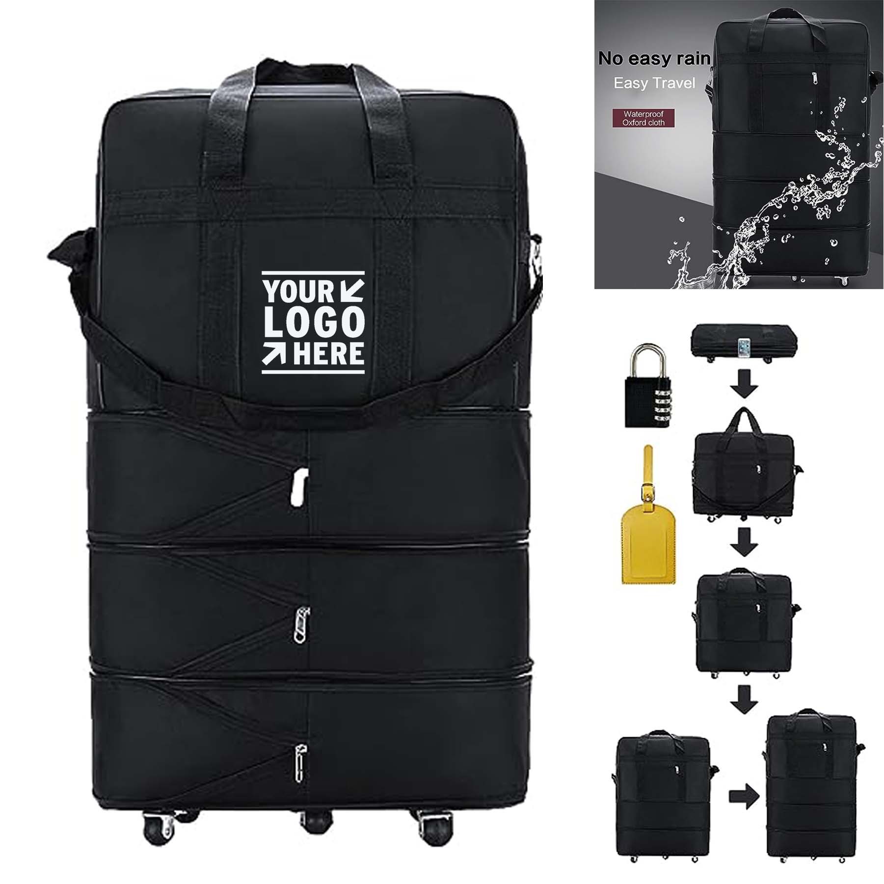 Foldable Men Women Travel Portable Waterproof Luggage Bag With Wheels 2