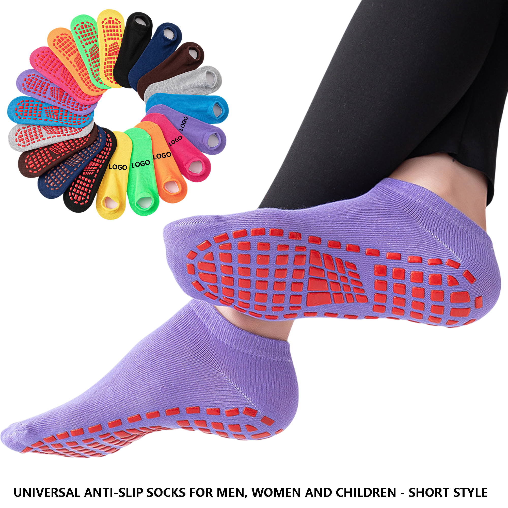 Customizable Logo Non-Slip Socks - Comfortable for All Ages and Activities 2
